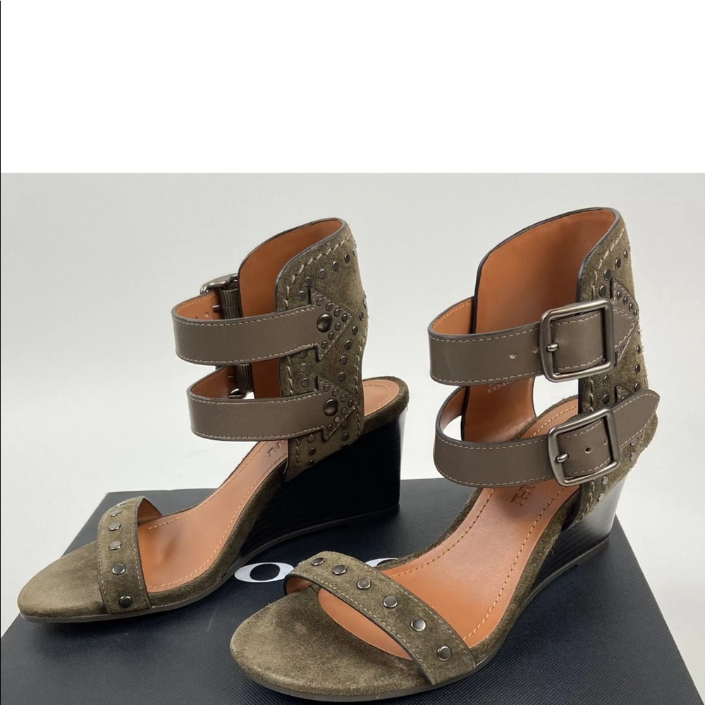 Coach Odessa wedge sandal. NIB. Fatigue -Size: 7.5